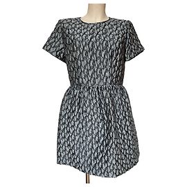 Robe Tara Jarmon Bleu Gris Polyester Taille L Autre