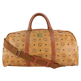 MCM Borsone Boston Visetos Cognac Monogram con tracolla Altro