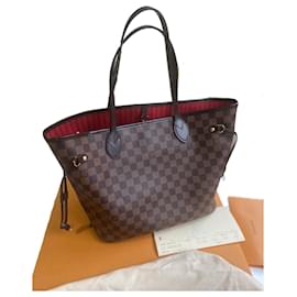 Louis Vuitton-Neverfull MM Damier-Castanho escuro