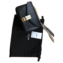 Borsa Céline Classic C Nera in Pelle di Vitello con Hardware Oro Nero Gold hardware