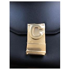 Céline-Céline Classic C Tasche-Schwarz,Gold hardware