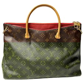 Louis Vuitton-Louis Vuitton Pallas MM Monogram Bag in Brown Leather-Brown