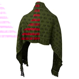 Alexander Mcqueen-Alexander McQueen Skull Scarf with Fringes in Red Wool-Red