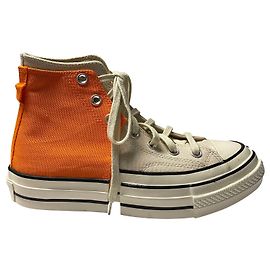 Converse x Feng Chen Wang Chuck 70 High Top Sneakers in Persimmon Ivory Canvas Rubber Orange