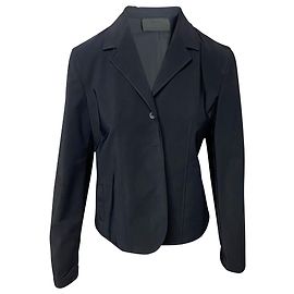 Prada Blazer mit Deckenstich aus schwarzem Polyester Schwarz