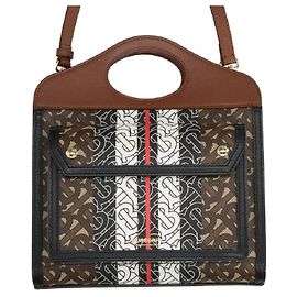 [Gebraucht] Burberry Mini Monogram Stripe E Campus Tasche Braun