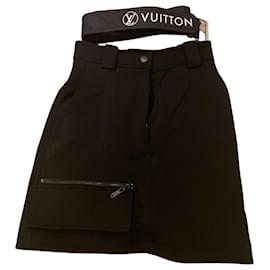 Louis Vuitton-MINI JUPE SPORTIVE EN JERSEY TECHNIQUE-Noir