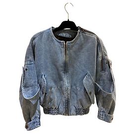 Louis Vuitton CHAQUETA BOMBER DE DENIM ACANALADA Azul