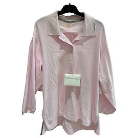 Camisa polo de jérsei de algodão Alexander Wang com gravata Rosa