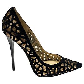 Escarpins Jimmy Choo Romy Laser Cut en Daim Noir Noir