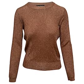 APC Glitzer-Rippstrickpullover aus brauner Viskose Braun