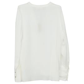 Michael Kors-Michael Michael Kors Camisa de Seda Branca Larga com Decote em V-Branco