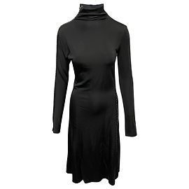 Helmut Lang Turtleneck Studded Dress in Black Viscose Black