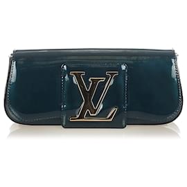Louis Vuitton-Bolsa embreagem de couro envernizado Louis Vuitton Green Sobe-Verde