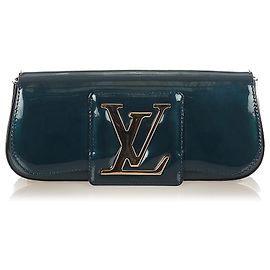Louis Vuitton Grüne Sobe Lackleder Clutch Tasche Grün