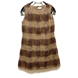 Balenciaga-[Used] BALENCIAGA One Piece Le Mode / Border Light Brown x Dark Brown-Light brown,Dark brown