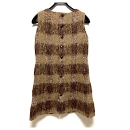 Balenciaga-[Used] BALENCIAGA One Piece Le Mode / Border Light Brown x Dark Brown-Light brown,Dark brown