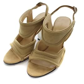 Balenciaga-[Used] Balenciaga BALENCIAGA sandals high heel strap leather 35 23cm beige / BM32 Ladies-Beige