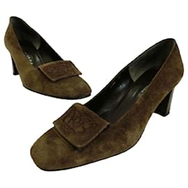 Balenciaga-[Used] Balenciaga Suede / Suede leather pumps No. 36 (23 cm standard) High heels Dark brown-Brown