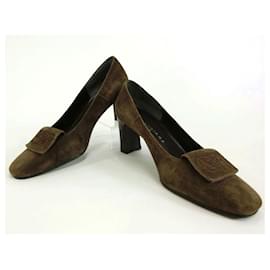 Balenciaga-[Used] Balenciaga Suede / Suede leather pumps No. 36 (23 cm standard) High heels Dark brown-Brown