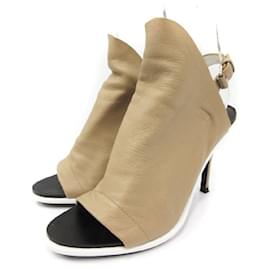 Balenciaga-[Used] Balenciaga BALENCIAGA booty sandals mule shoes leather high heel-Beige