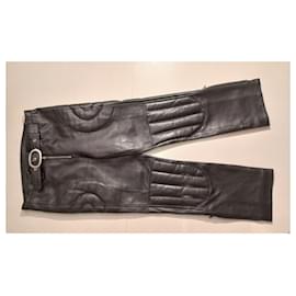 Chloé-Black lambskin pants in excellent condition-Black