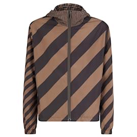 Fendi-Fendi reversible design jacket-Brown,Dark brown
