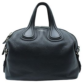 Givenchy Bolsa de ombro em couro granulado preto Preto