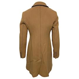 Emporio Armani-Trench-coat à boutonnage doublé Emporio Armani en laine vierge marron-Marron