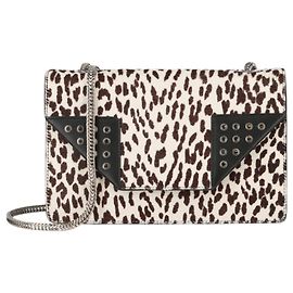 Saint Laurent Borsa a tracolla Betty Leopard con borchie Multicolore