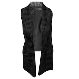 Alexander Wang-Alexander Wang Gilet smanicato a righe in lana grigia-Grigio