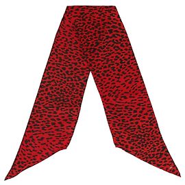 Saint Laurent Sciarpa con stampa leopardata da donna Rosso