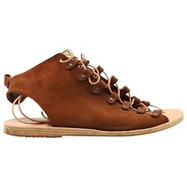 Ancient Greek Sandals Sandálias Mache Gregas Antigas em Camurça Marrom Marrom
