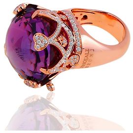 Pasquale Bruni gold ring with amethyst and diamonds Other