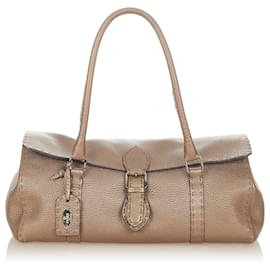 Fendi-Sac à bandoulière en cuir marron Selleria Linda Fendi-Marron