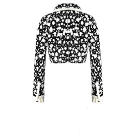 Chanel-Chaqueta de traje de tweed a lunares en blanco y negro de Chanel-Negro,Blanco