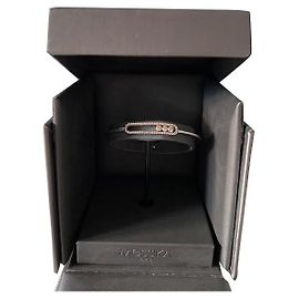 100% AUTHENTIC MESSIKA BRACELET BANGLE MOVE PAVE WHITE GOLD DIAMONDS Silver hardware