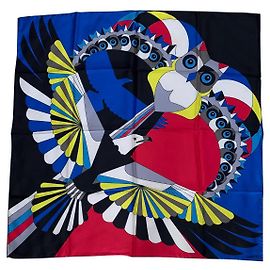 Lenço Lancel de seda azul 90 cm Azul