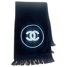 Chanel-Schals-Schwarz,Weiß