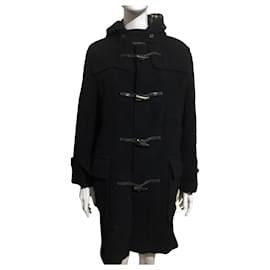Burberry-Duffle-coat à capuche noir Burberry-Noir
