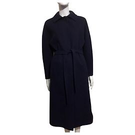 Vintage Aquascutum pure wool trench coat Navy blue Dark blue
