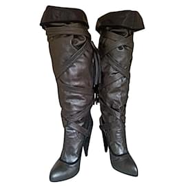 Galliano-Bottes hautes tube Galliano-Bronze