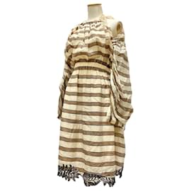 Fendi-[Occasion] FENDI robe à bordure à épaules tombantes-Beige