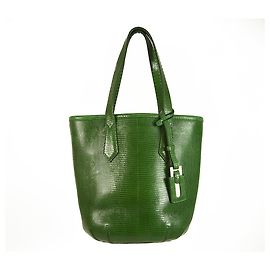 Bolso saco Teresa de cuero verde raya verde mantarraya con forro de cordón de Max Mara Verde