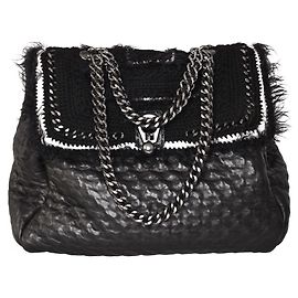 Ermanno Scervino FAUBOURG Shoulder Flap Bag Black