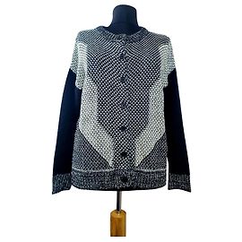 Autre Marque Cardigan en coton noir et blanc Noir Blanc