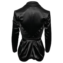 Alice + Olivia-Jaqueta Alice + Olivia Blazer em Seda Preta-Preto