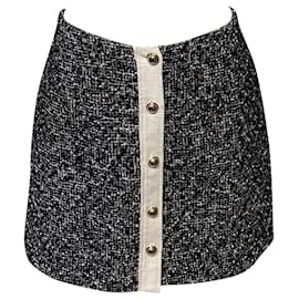 Claudie Pierlot-Claudie Pierlot Sasha Boucle Skirt in Black Polyester-Black