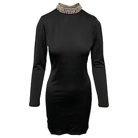 Alice + Olivia Diamond Robe dos nu en polyester noir Noir