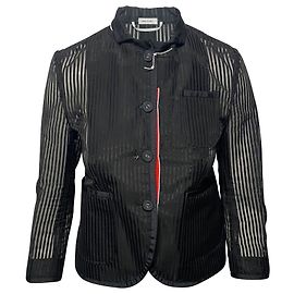 Thom Browne Little Boy Sack Jacke in Schwarzer Baumwolle Schwarz